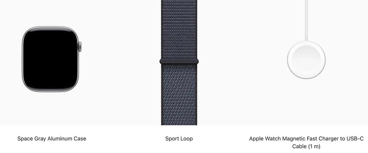 Apple Watch Series 11 GPS 46mm Space Gray Aluminum Case with Anchor Blue Sport Loop (MEW94+MFFH4)