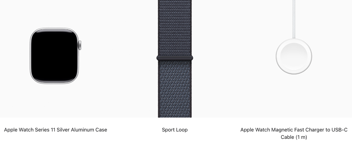 Apple Watch Series 11 GPS 42mm Silver Aluminum Case with Anchor Blue Sport Loop (MEW34+MFFC4)