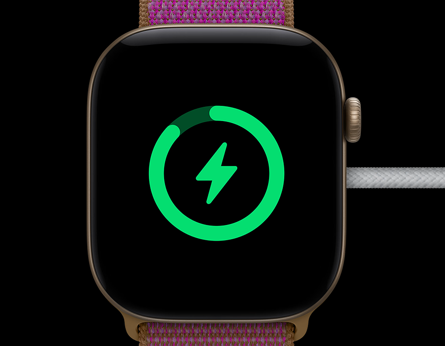 Apple Watch Series 12 GPS 42mm Light Gold Aluminum Case with Sand Sport Band - M/L (MJEE4)