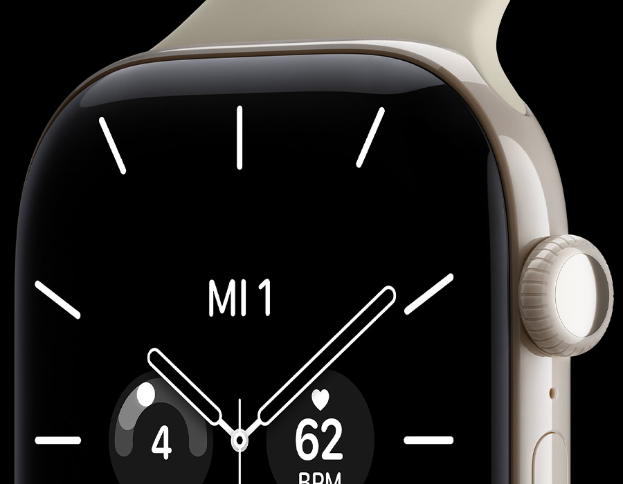Apple Watch Series 12 GPS 42mm Light Gold Aluminum Case with Sand Sport Band - M/L (MJEE4)