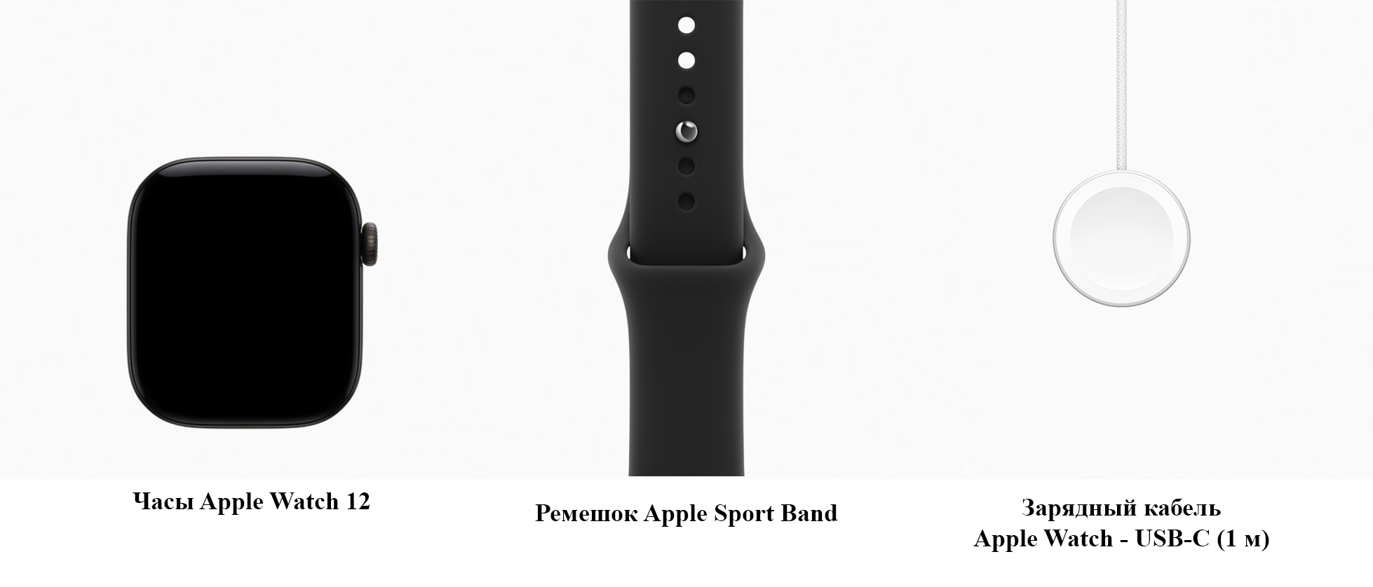 Apple Watch Series 12 GPS 42mm Black Aluminum Case with Black Sport Band - M/L (MJEC4)