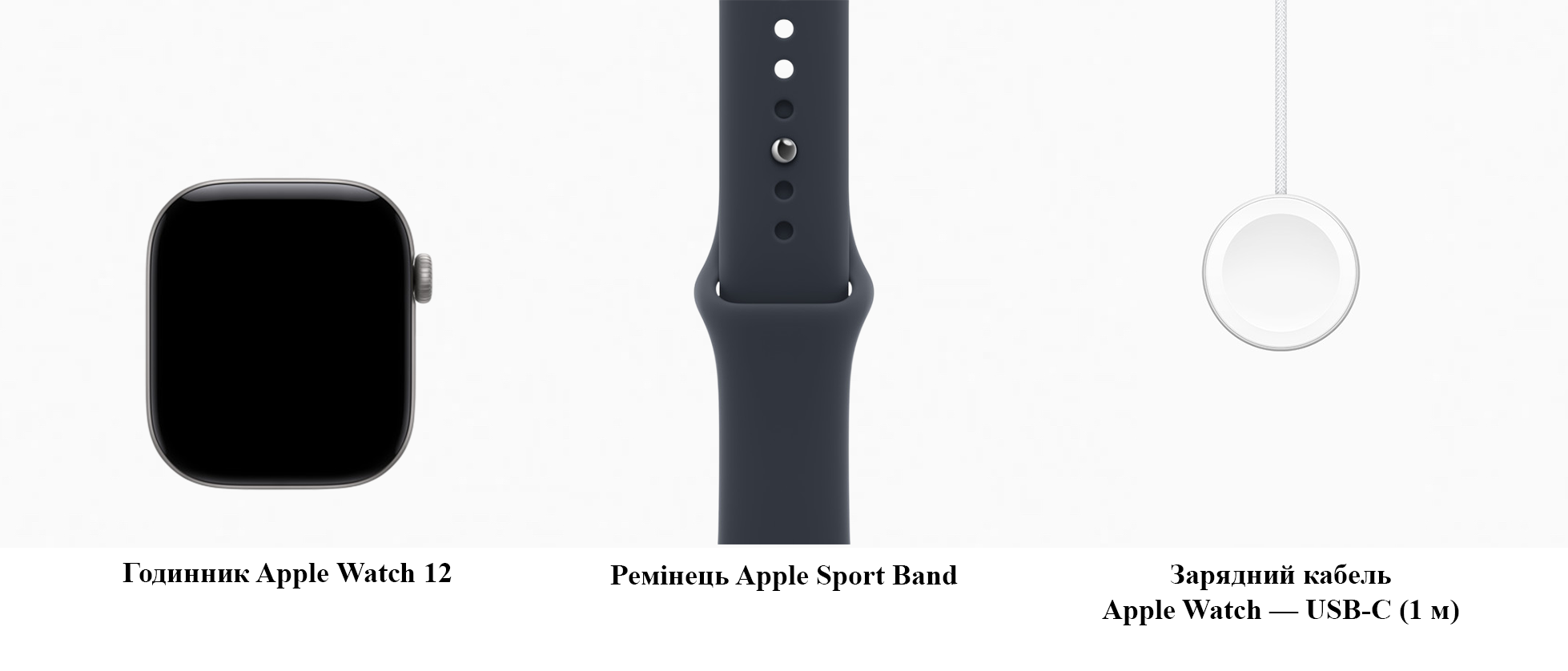 Apple Watch Series 12 GPS 46mm Space Gray Aluminum Case with Navy Blue Sport Band - S/M (MJEH4)
