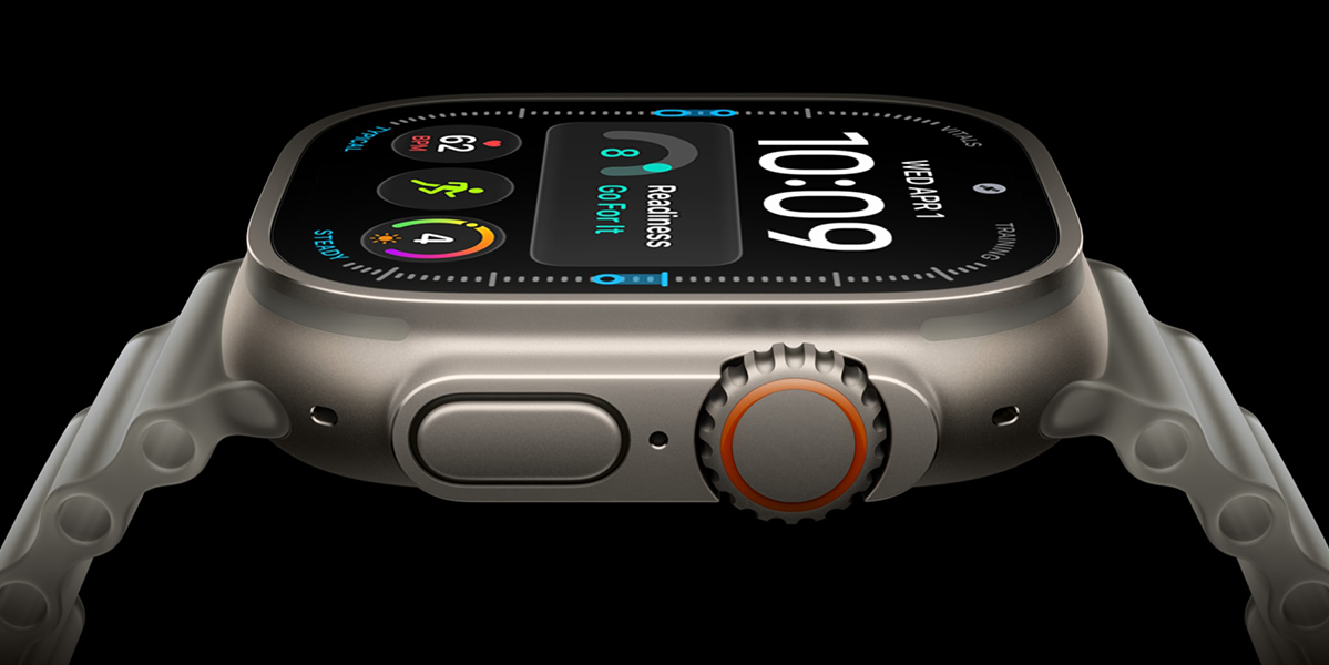 AApple Watch Ultra 4 GPS + Cellular 49mm Black Titanium Case with Translucent Black Ocean Band (MJAY4)