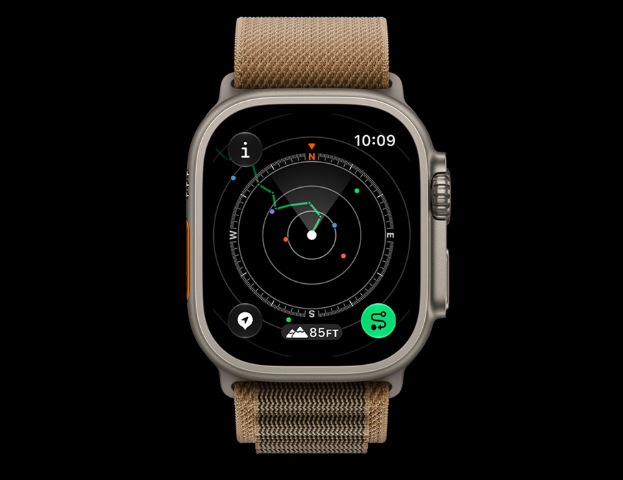 AApple Watch Ultra 4 GPS + Cellular 49mm Black Titanium Case with Translucent Black Ocean Band (MJAY4)