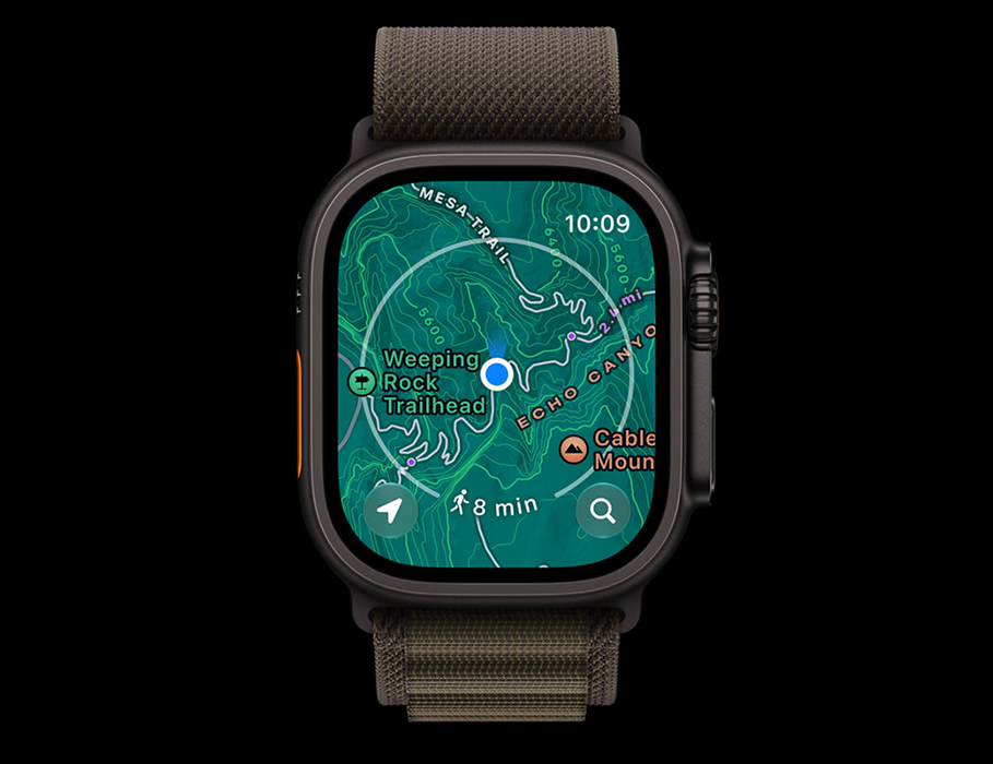 AApple Watch Ultra 4 GPS + Cellular 49mm Black Titanium Case with Translucent Black Ocean Band (MJAY4)