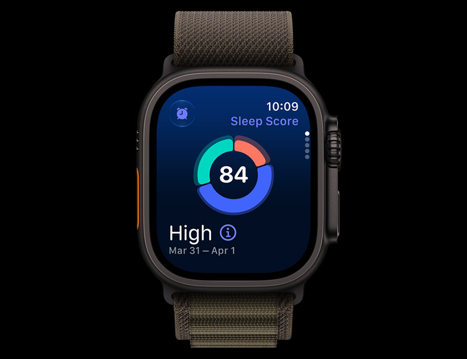 AApple Watch Ultra 4 GPS + Cellular 49mm Black Titanium Case with Translucent Black Ocean Band (MJAY4)