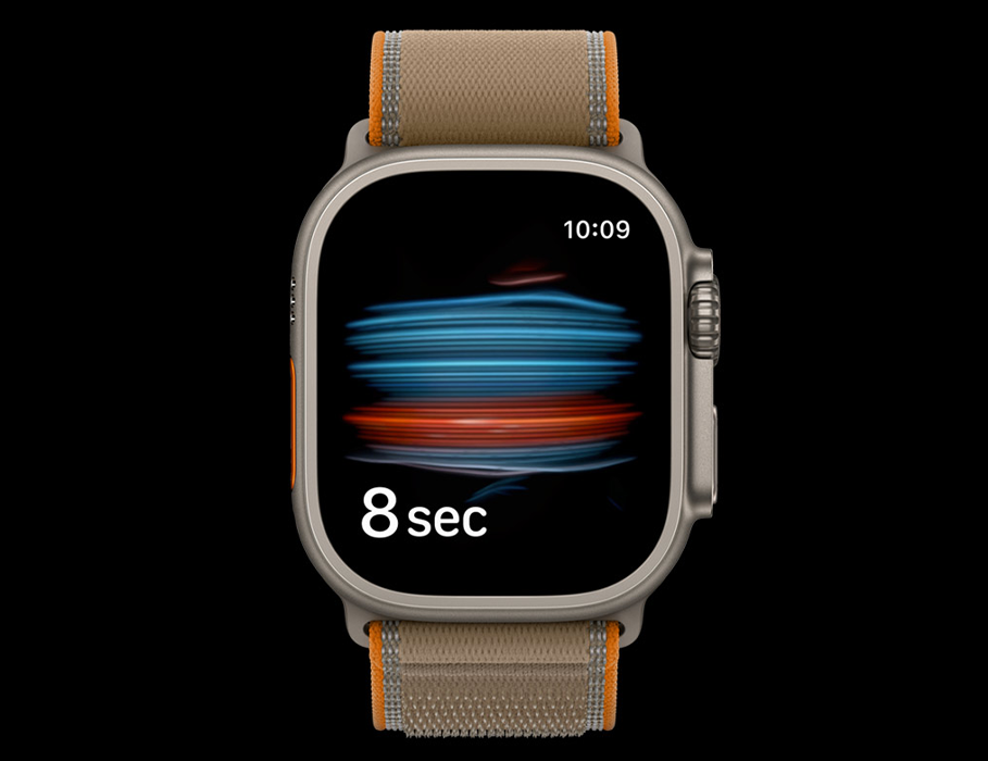 AApple Watch Ultra 4 GPS + Cellular 49mm Black Titanium Case with Translucent Black Ocean Band (MJAY4)