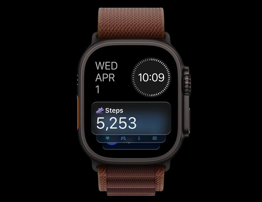 AApple Watch Ultra 4 GPS + Cellular 49mm Black Titanium Case with Translucent Black Ocean Band (MJAY4)