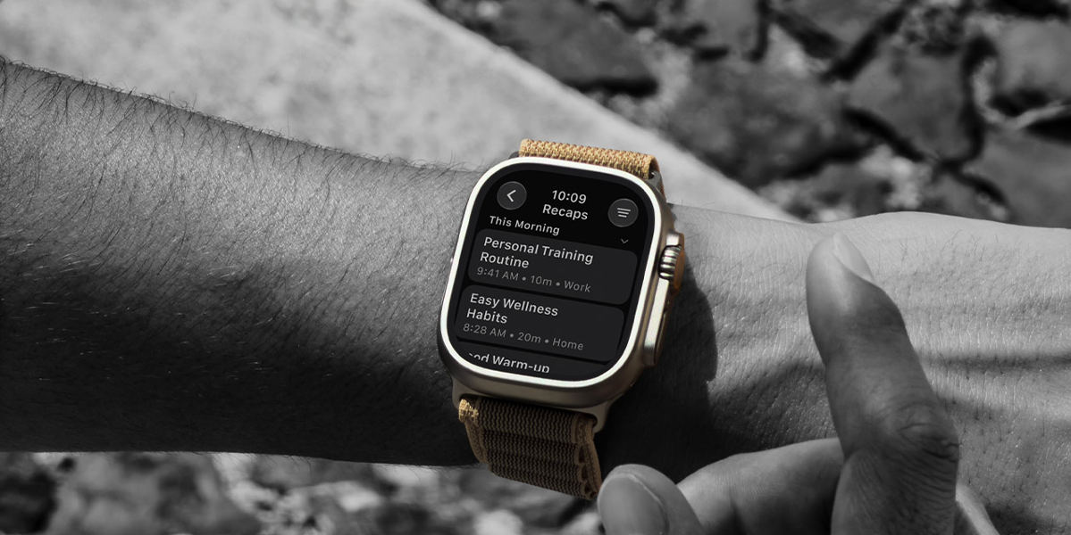 AApple Watch Ultra 4 GPS + Cellular 49mm Black Titanium Case with Translucent Black Ocean Band (MJAY4)