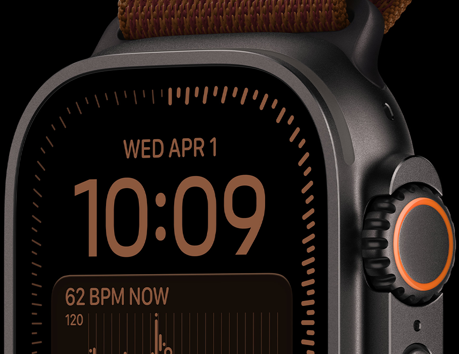 AApple Watch Ultra 4 GPS + Cellular 49mm Black Titanium Case with Translucent Black Ocean Band (MJAY4)