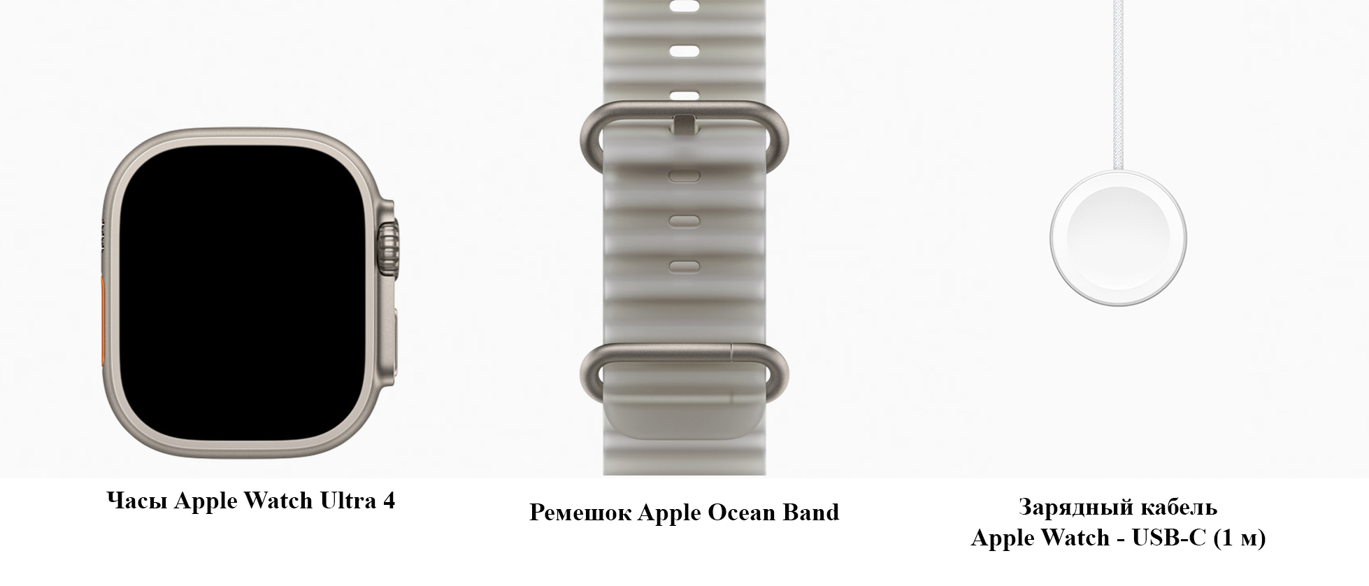 Apple Watch Ultra 4 GPS + Cellular 49mm Natural Titanium Case with Translucent Gray Ocean Band (MJAD4)