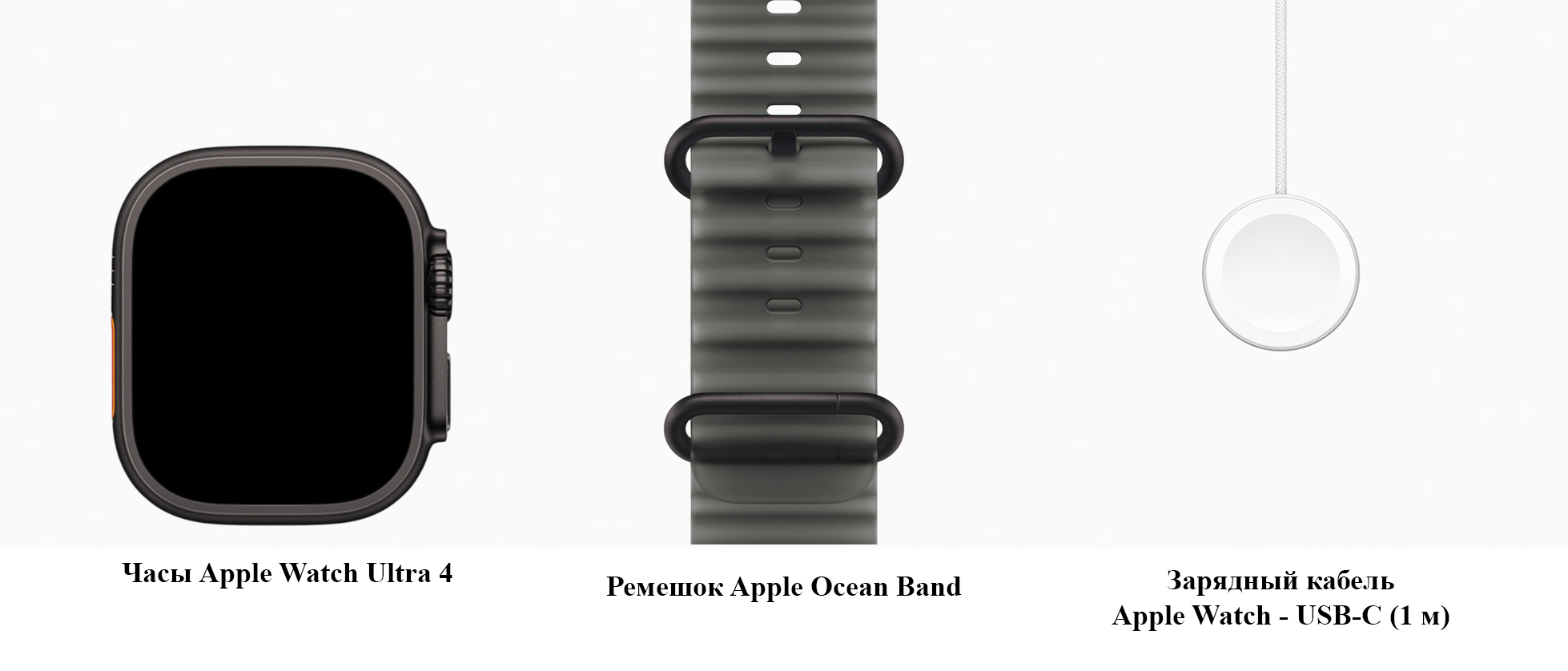 AApple Watch Ultra 4 GPS + Cellular 49mm Black Titanium Case with Translucent Black Ocean Band (MJAY4)