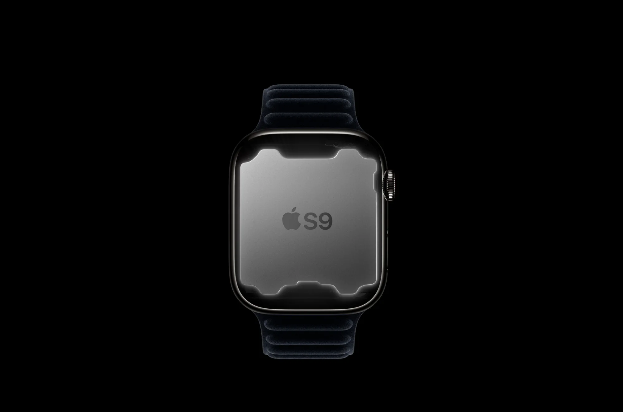 Apple Watch Hermès Series 9 GPS + Cellular 41mm Space Black Stainless Steel Case with Navy Bridon Single Tour (MRQ53+MTHM3)