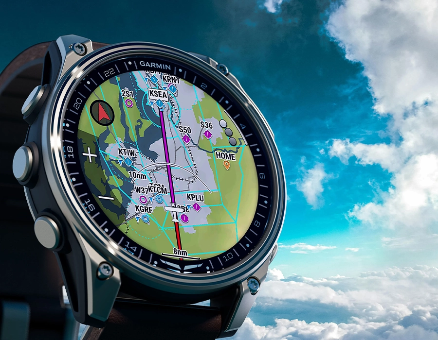 Смарт-часы Garmin D2 Mach 2 47 mm AMOLED Sapphire - Titanium Case with Oxford Brown Leather Band (010-02904-30/31)