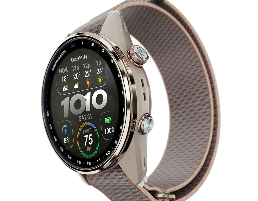 Смарт-годинник Garmin Approach S72 47mm Silver/Citron Titanium Bezel with Fog Gray/Citron ComfortFit Fabric Band (010-04148-01/04)