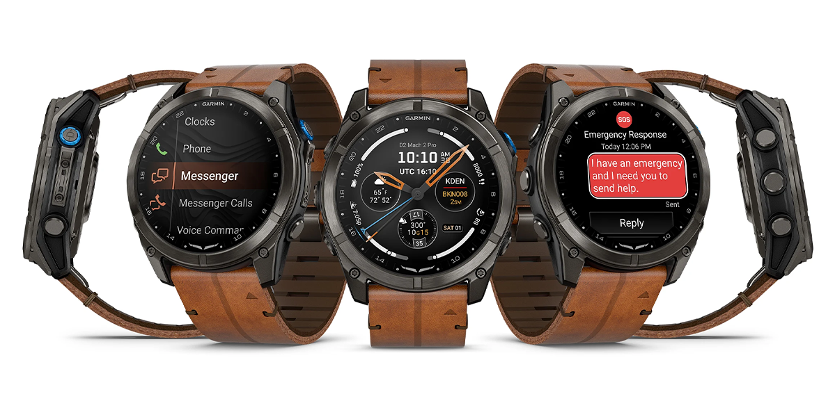 Смарт-часы Garmin D2 Mach 2 Pro 51 mm AMOLED - Carbon Gray DLC Titanium with Chestnut Leather Band (010-03199-50)