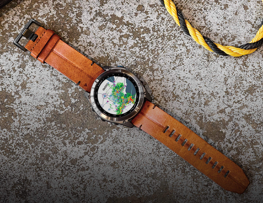 Смарт-часы Garmin D2 Mach 2 Pro 51 mm AMOLED - Carbon Gray DLC Titanium with Chestnut Leather Band (010-03199-50)