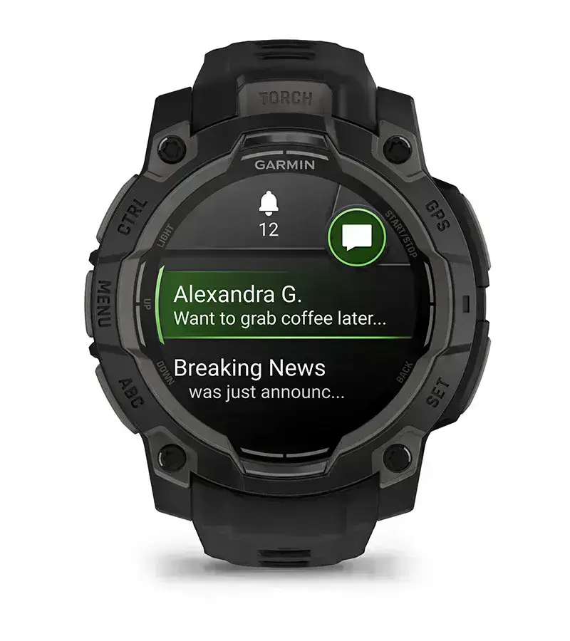 Garmin Instinct 3 AMOLED с уведомлениями на часах