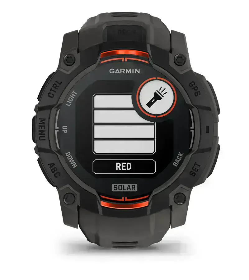 Вбудований ліхтарик на смарт-годиннику Garmin Instinct 3 Solar