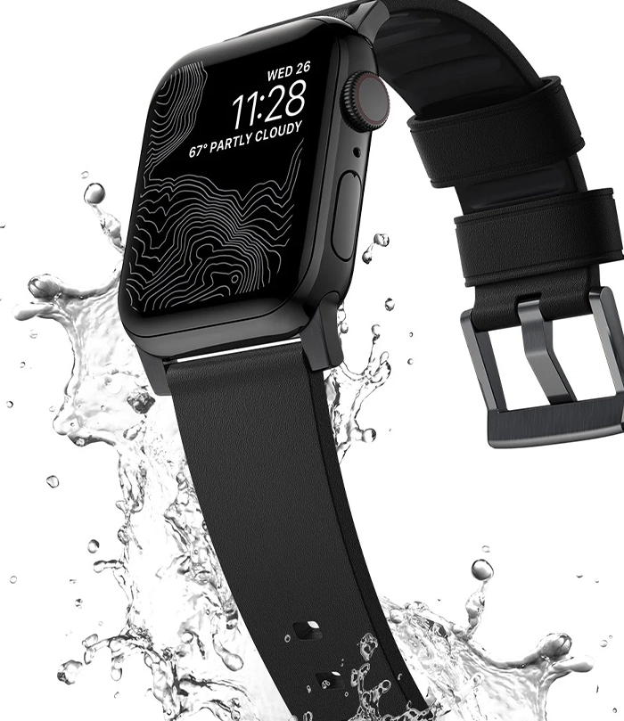 Nomad Active Band Pro, водонепроницаемая кожа крупным планом