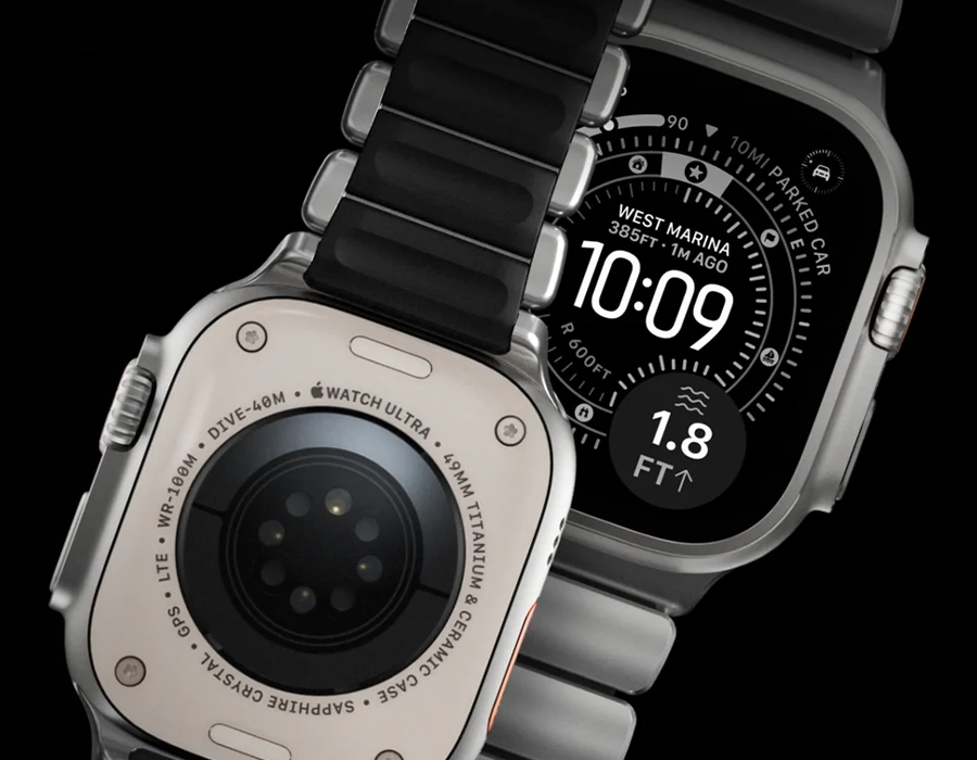 Ремінець Nomad Stratos Band Black Hardware для Apple Watch 46mm/49mm - Ultra Orange (NM011116858)