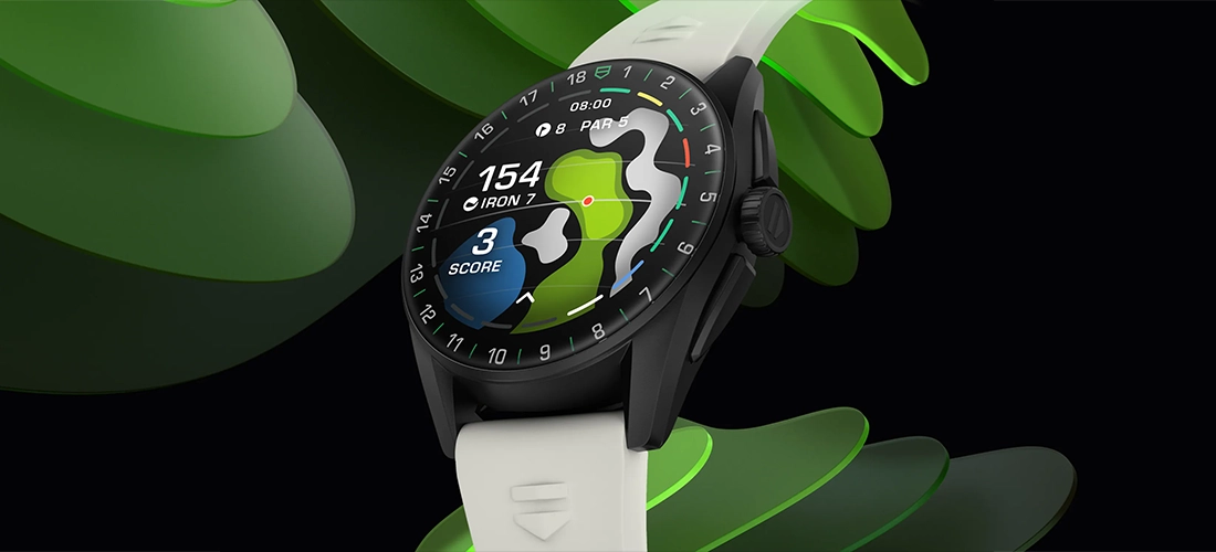 Часы TAG Heuer Calibre E4 Golf Edition с отображением карты поля для гольфа