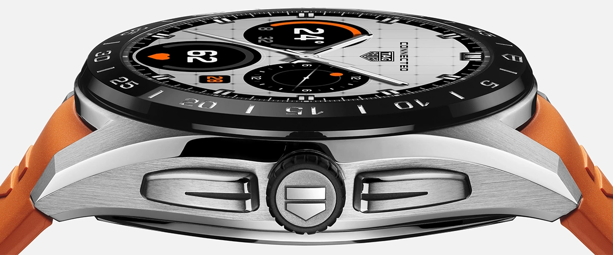 Смарт-часы TAG Heuer Connected Calibre E5 - 40 mm Steel Case with Orange Rubber Strap (SBT8010.BT0020)