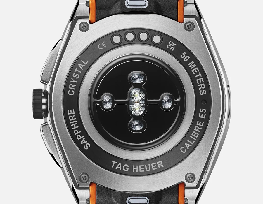 Смарт-часы TAG Heuer Connected Calibre E5 - 40 mm Steel Case with Orange Rubber Strap (SBT8010.BT0020)