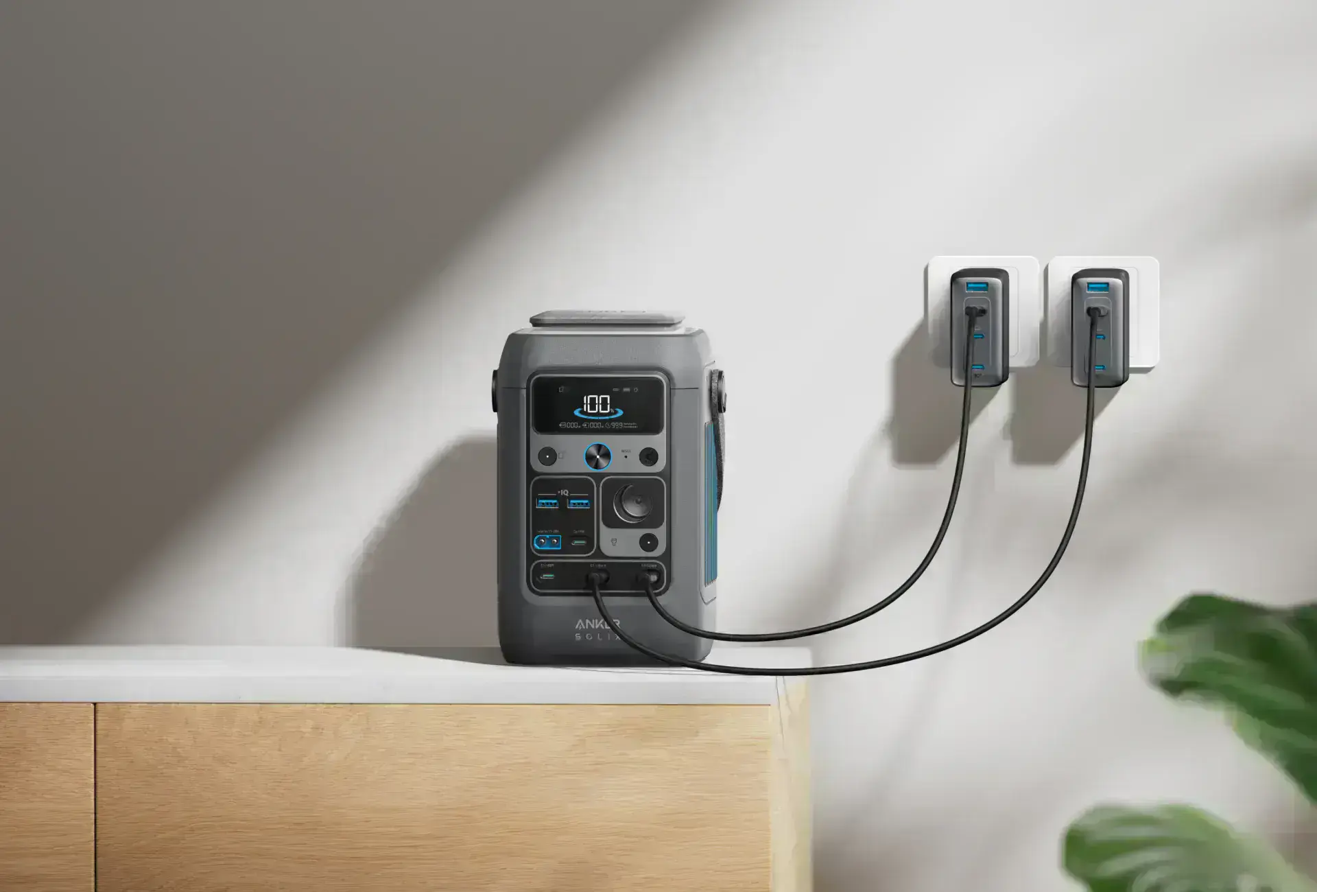 Процесс зарядки через двойной порт PD USB-C, скорость 80% за 60 минут