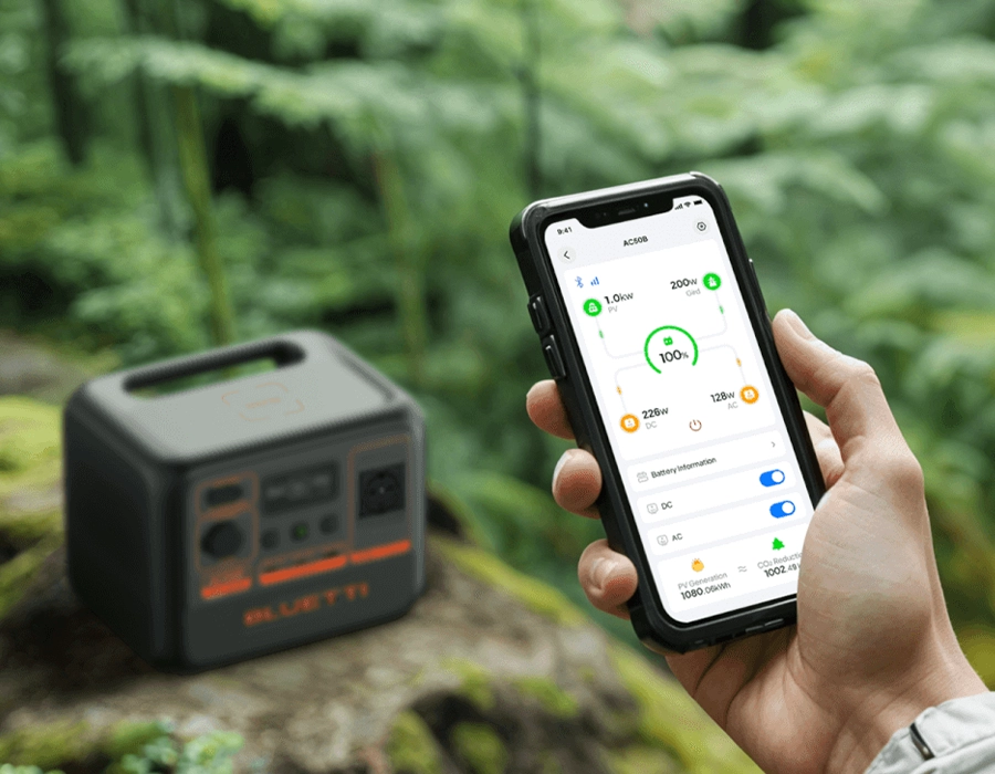 BLUETTI AC50P — управление через мобильное приложение BLUETTI