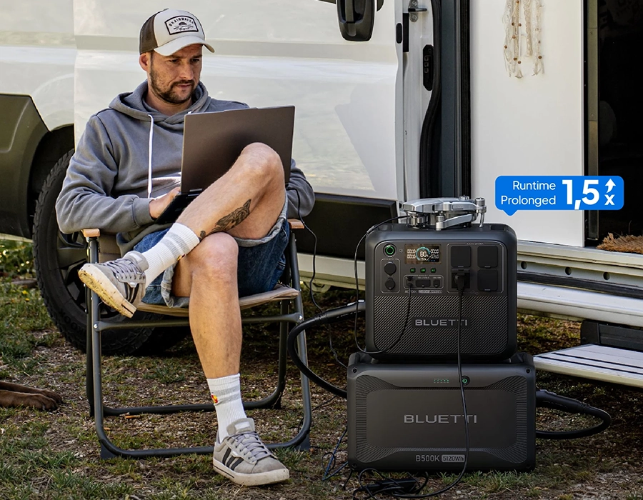 BLUETTI B500K підключена до AC200L під час пікніку