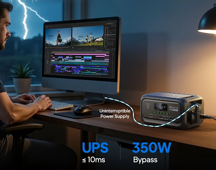 Портативна зарядна станція BLUETTI Elite 10 with UPS | 200W 128Wh (P-EL10-EU-GY-BL-010)