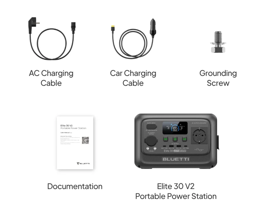 Портативная зарядная станция BLUETTI Elite 30 V2 | 600W 288Wh (P-EL30V2-EU-GY-BL-010)