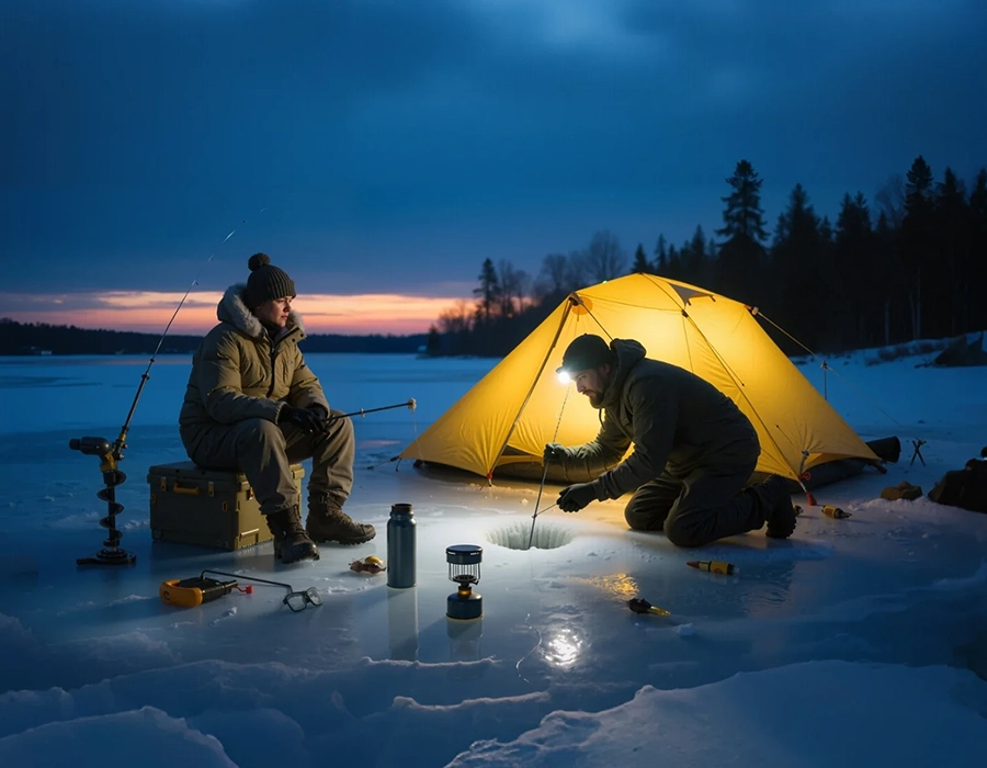 BLUETTI Pioneer Na під час морозу на рибалці