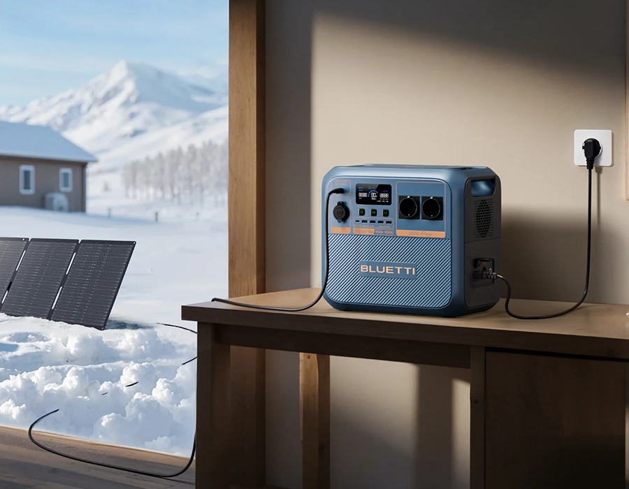 BLUETTI Pioneer Na - зарядка від сонячної панелі і розетки