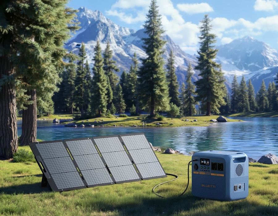 BLUETTI Pioneer Na із сонячною панеллю