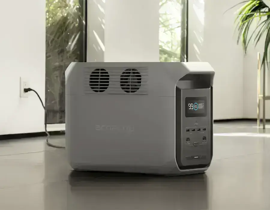 EcoFlow DELTA 3 заряжается через переменный ток с мощностью 1500 Вт