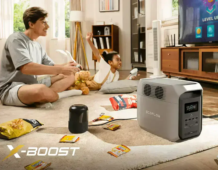 EcoFlow DELTA 3 подключена к бытовым приборам