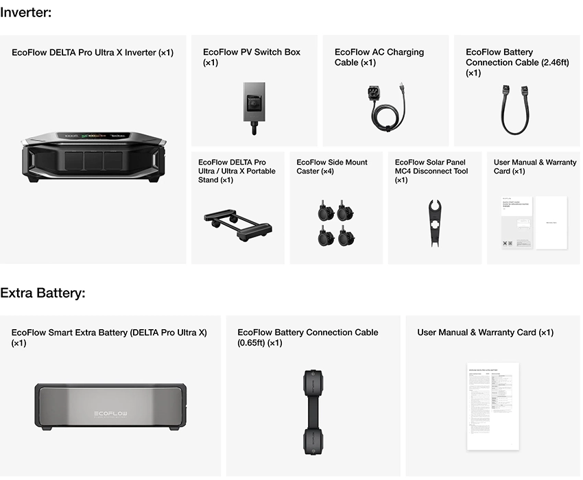 Комплект EcoFlow DELTA Pro Ultra X + 2x DELTA Pro Ultra X Extra Battery | 12288Wh 12000W (EFDeltaProUltraX-EU+EFDeltaProUltraX-BP-US)