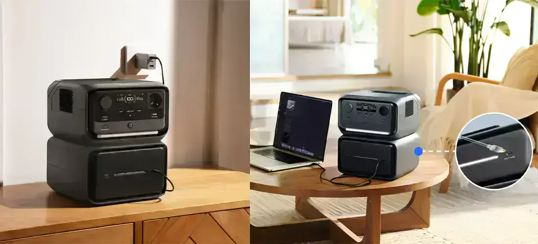 EcoFlow RIVER 3 Plus с подключённой дополнительной батареей