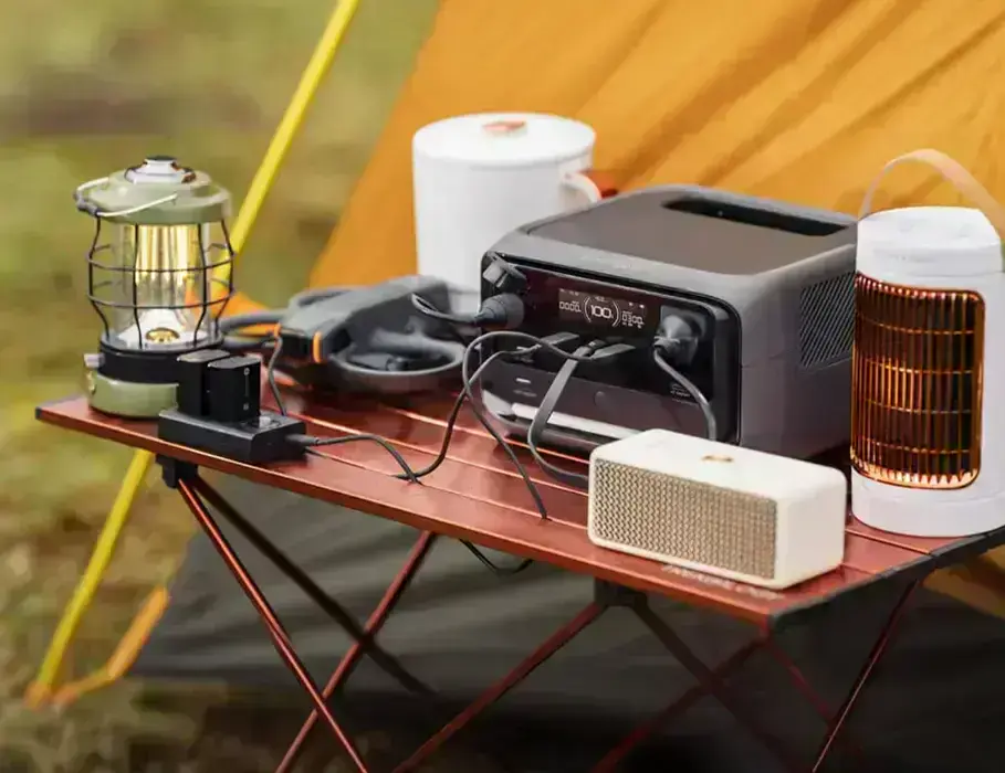 Внешний аккумулятор подключен к EcoFlow RIVER 3 Plus