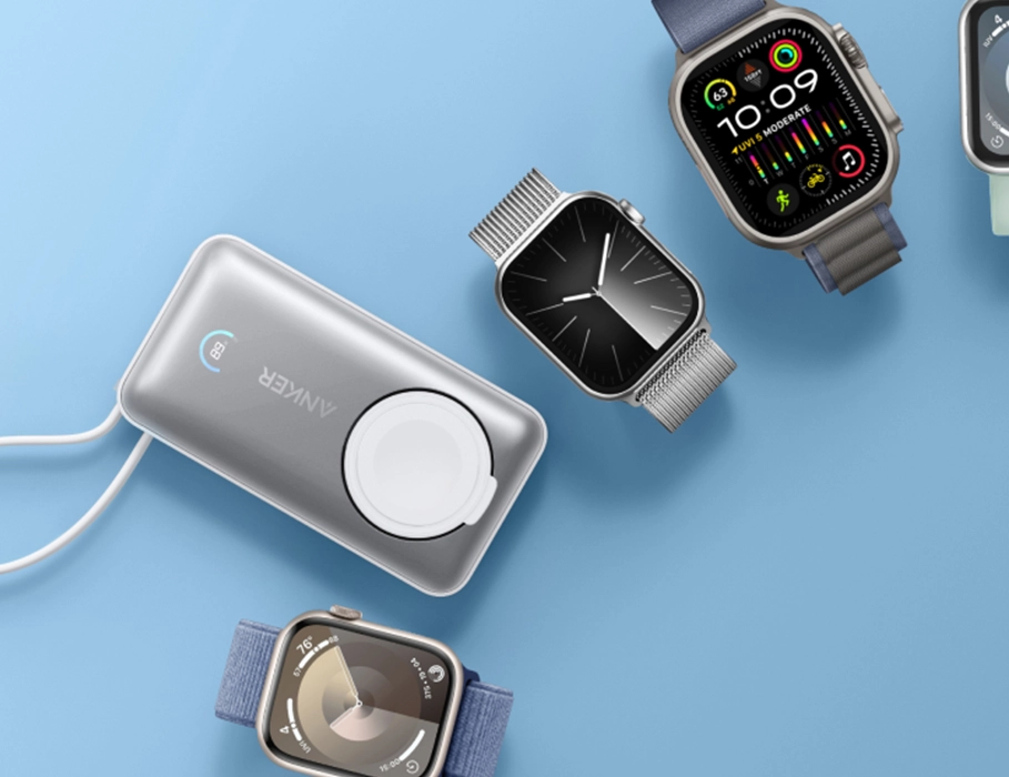 Anker MagGo Power Bank з вбудованим кабелем USB-C та зарядною платформою для Apple Watch