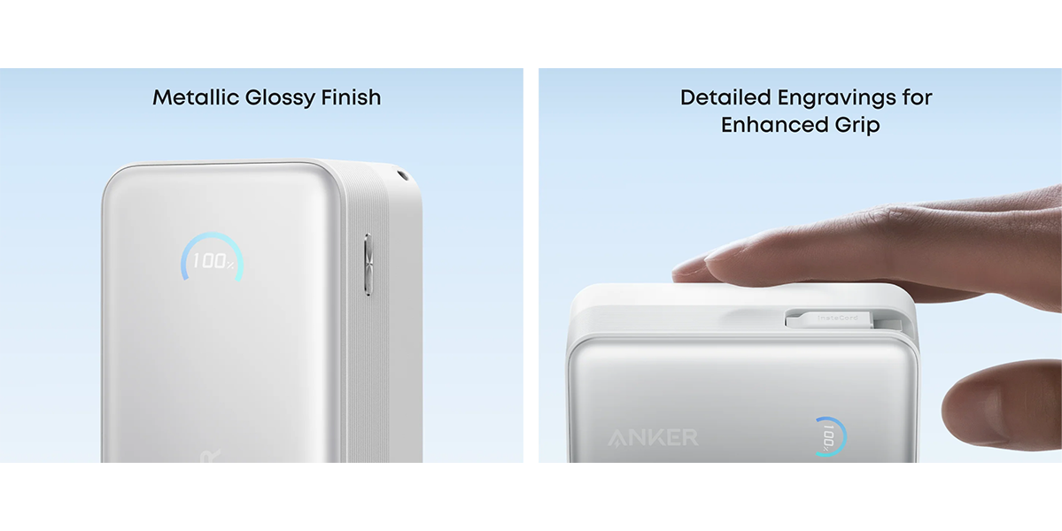 Зовнішній акумулятор [павербанк] з вбудованим кабелем Anker Nano 10000 mAh 45W with Built-in USB-C Cable - White (A1638H21)