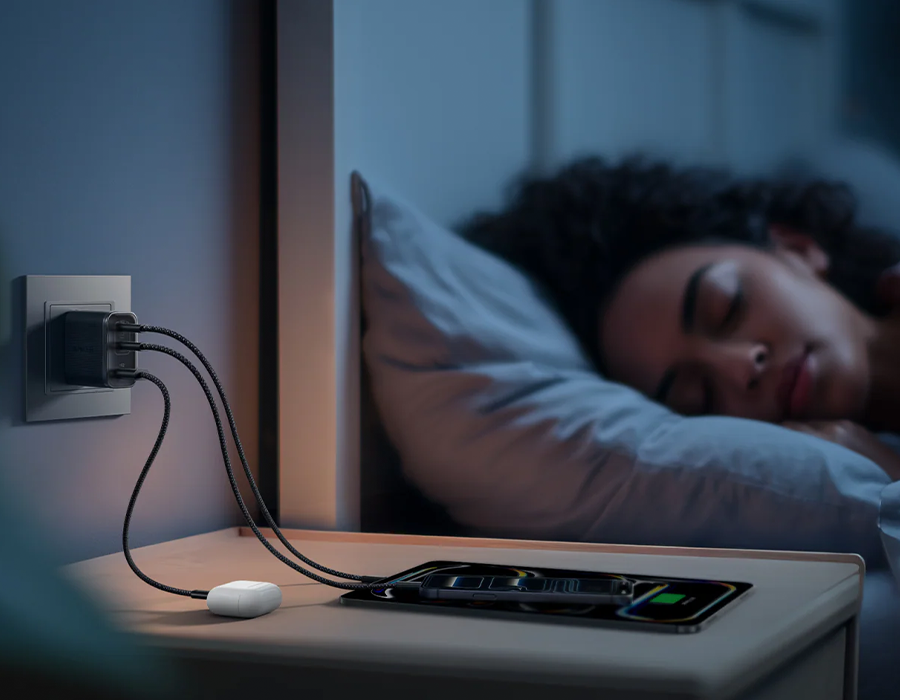 Зарядний пристрій Anker Nano Charger [70W, 3-Port] - Black Stone (A121AL11)