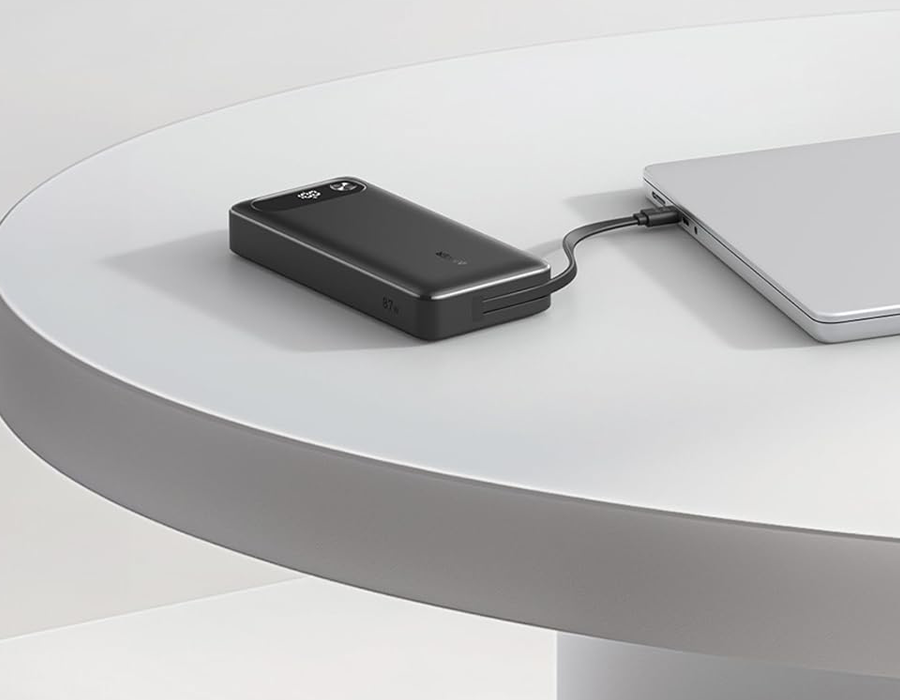 Зовнішній акумулятор [павербанк] з вбудованим кабелем Anker PowerCore 20000mAh 87W with Built-In USB-C - Black (A1383H11)