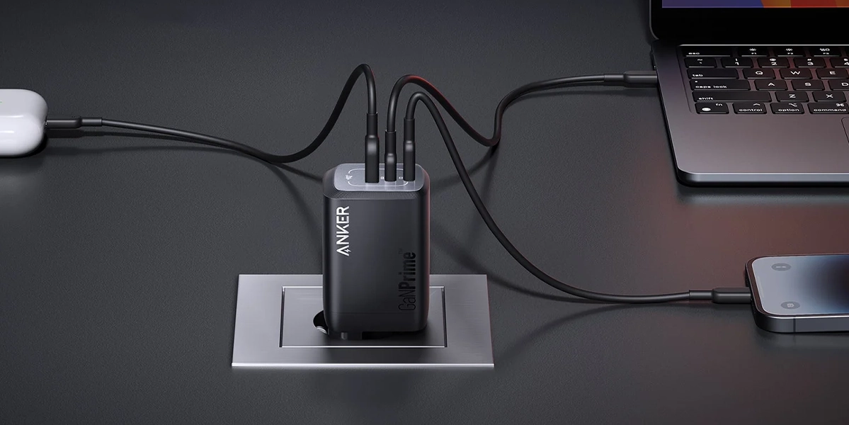 Зарядний пристрій Anker Prime 100W GaN Wall Charger із трьома портами