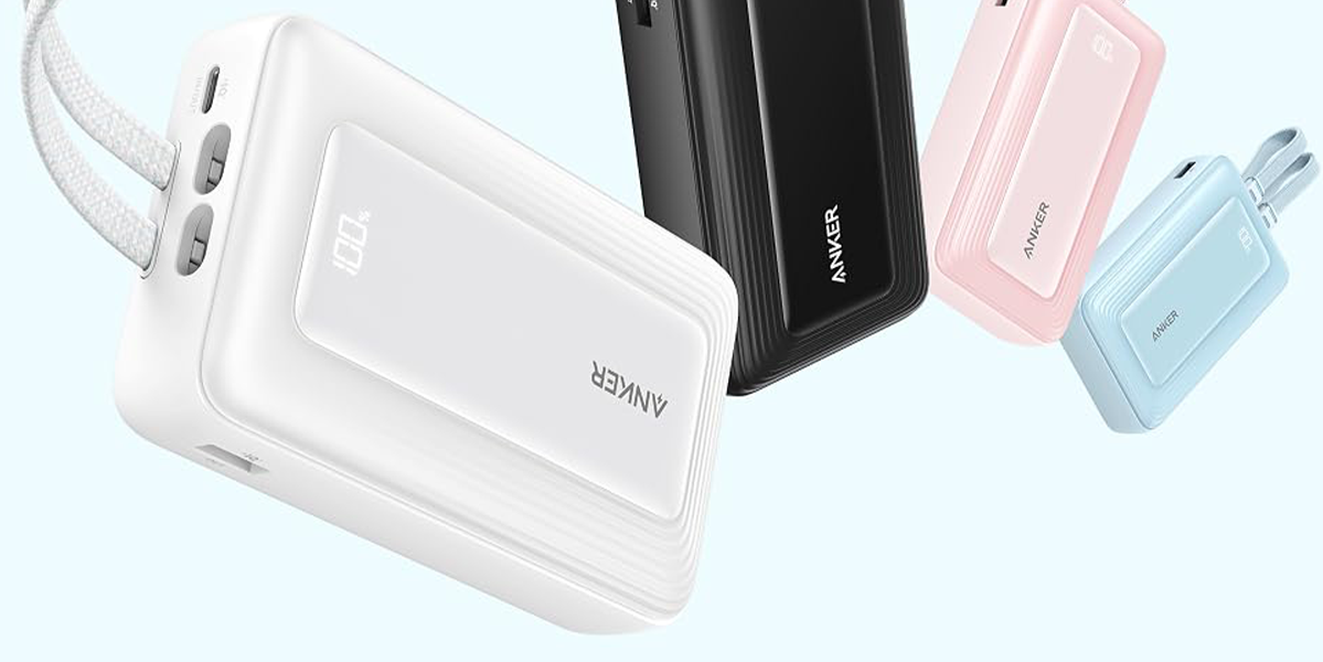 Павербанк со встроенными кабелями Anker Zolo Power Bank 20000mAh 45W with Built-In Dual USB-C Cables - Black (A110MH12)