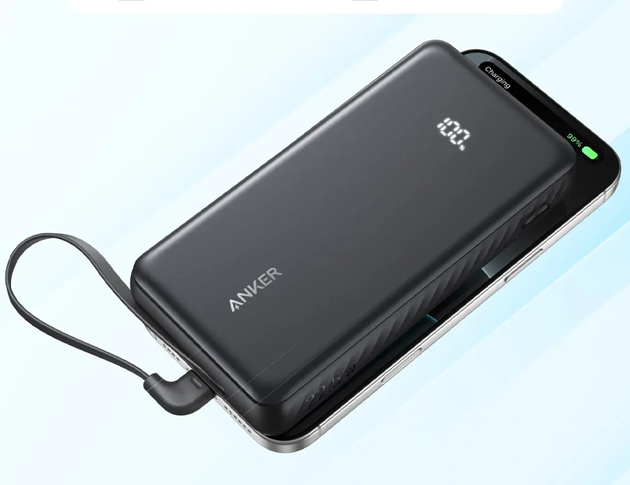 Зовнішній акумулятор [павербанк] Anker Zolo Powerbank 20000mAh 22.5W with Built-in USB-C Cable - Black (A110EH11, A110EP11)