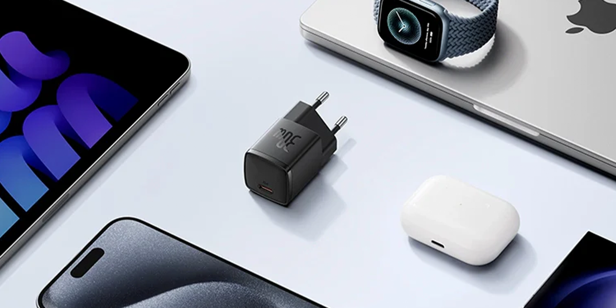 Мережевий зарядний пристрій Baseus GaN5S Fast Charger 1C 30W EU Moon White (P10162504213-00)