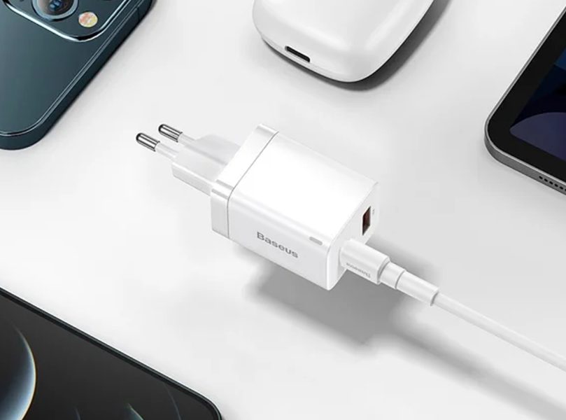 Мережевий зарядний пристрій Baseus Super Si Pro Quick Charger C+U 30W EU - White (CCSUPP-E02)